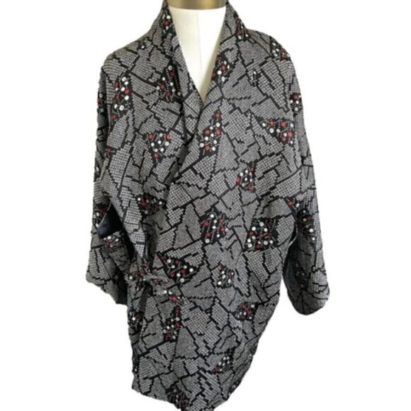 Japanese Wrap Haori Kimono Yukata Robe Top - S/M - Picture 4 of 12
